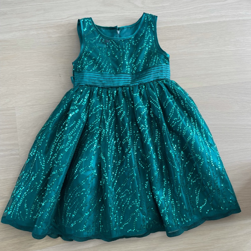 Green Sequined Princess Faith Dress Size 6